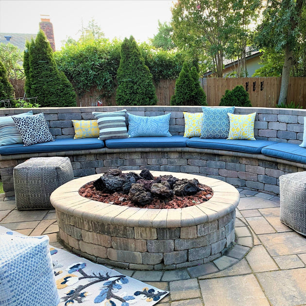 Curved fire pit bench cushions best sale