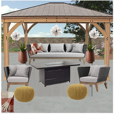 Fall Fire Table Outdoor Room Design - Outdoor Space Designs