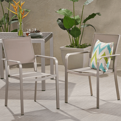 Mesh Stacking Chair, Set of 2 - Outdoor Space Designs