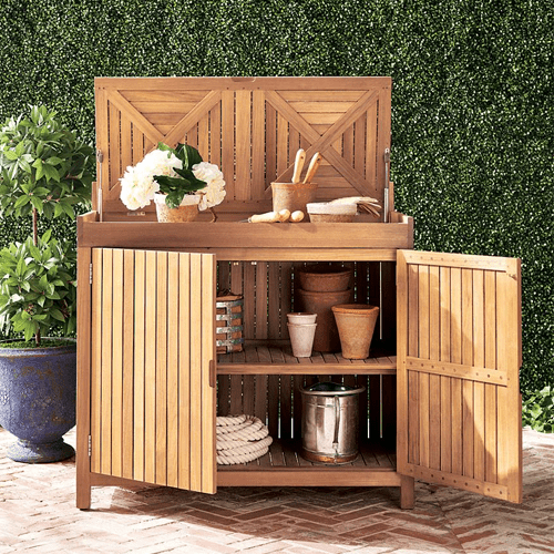 Teak deals storage cabinet