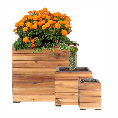 Acacia Wood Planter Set - Outdoor Space Designs