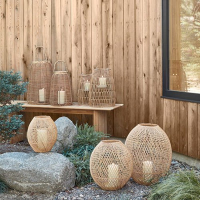 Coastal Wicker Lantern - Outdoor Space Designs