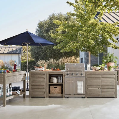 Eucalyptus Outdoor Kitchen Island - Outdoor Space Designs