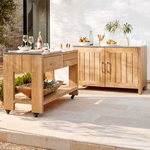 Teak Outside Cabinets Larnaca Teak Outdoor Kitchen Collection