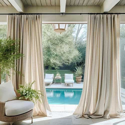 Linen Waterproof Outdoor Curtain - Outdoor Space Designs