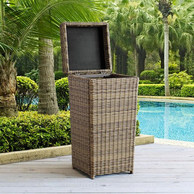 Patio Wicker Trash Bin - Outdoor Space Designs