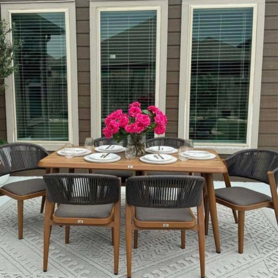 Purple Leaf 7pc Dining Set - Outdoor Space Designs