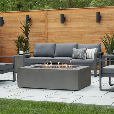 Rectangle Concrete Gas Fire Pit - Outdoor Space Designs