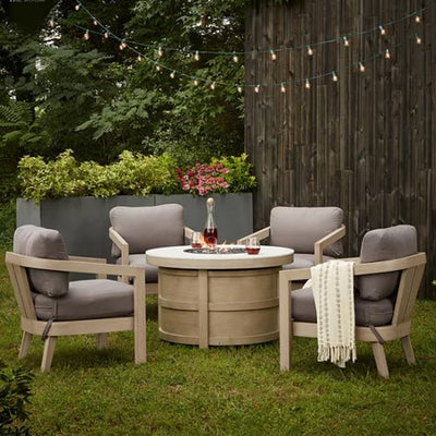 Reid Outdoor 5pc Fire pit Chat - Outdoor Space Designs