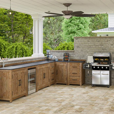 Rustic 5pc Outdoor Kitchen - Outdoor Space Designs