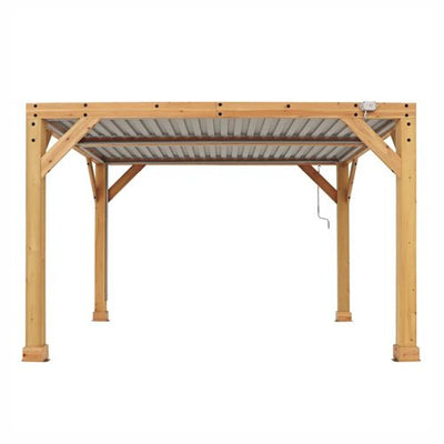 Wood 10' x 12' Louvered Pergola - Outdoor Space Designs