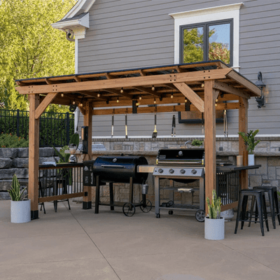 13 Ft. W x 6.5 Ft. D Solid Wood Gazebo - Outdoor Space Designs