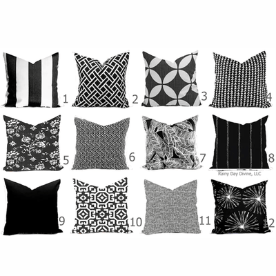 Black & White Pillow Covers - Outdoor Space Designs