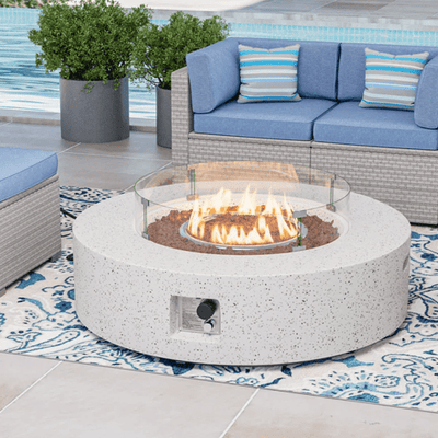 Concrete Propane Fire Table - Outdoor Space Designs