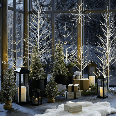 LED Birch Trees - Outdoor Space Designs