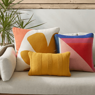 Modern Color Block Outdoor Pillows - Outdoor Space Designs