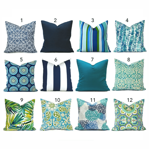 Outdoor Pillow Covers Navy Blue Turquoise Outdoor Space Designs