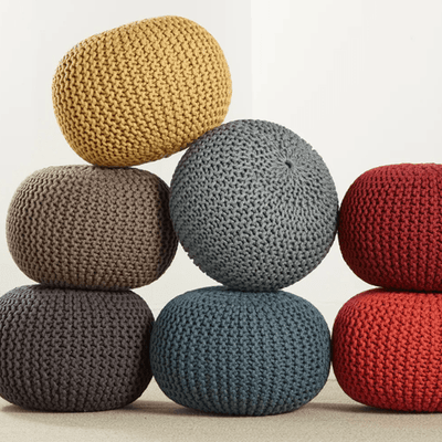 Outdoor Solid Round Pouf - Outdoor Space Designs