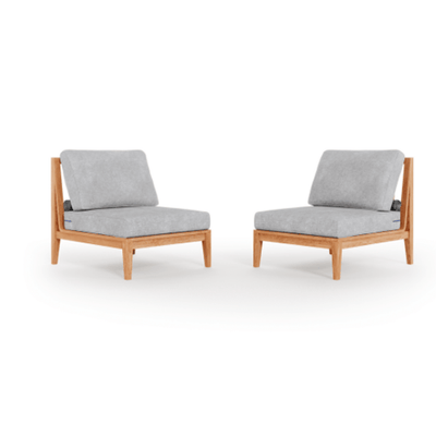 Outer Teak Outdoor Armless Chair Conversation Set - Outdoor Space Designs