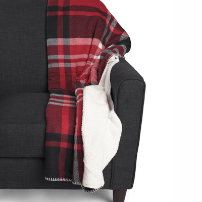 Plaid Sherpa Throw - Outdoor Space Designs