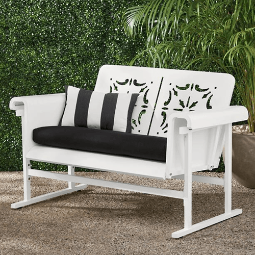 Retro outdoor deals glider bench