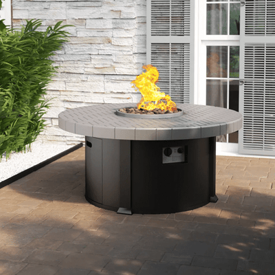 Round Concrete Fire Table - Outdoor Space Designs