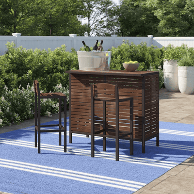 Slat Bar and Stool Set - Outdoor Space Designs