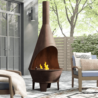Steel Wood Burning Chiminea - Outdoor Space Designs
