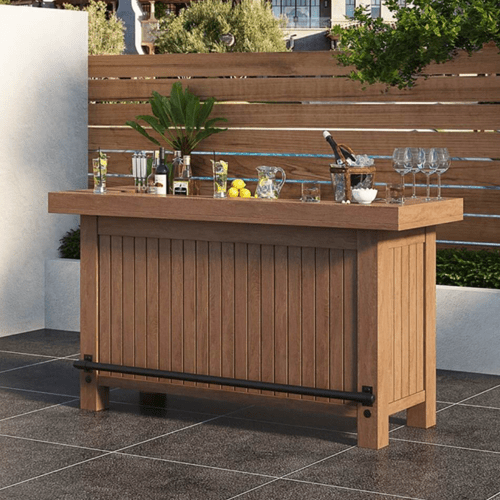 Teak Outdoor Bar with Storage – Outdoor Space Designs