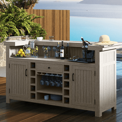 Teak Outdoor Bar with Storage – Outdoor Space Designs